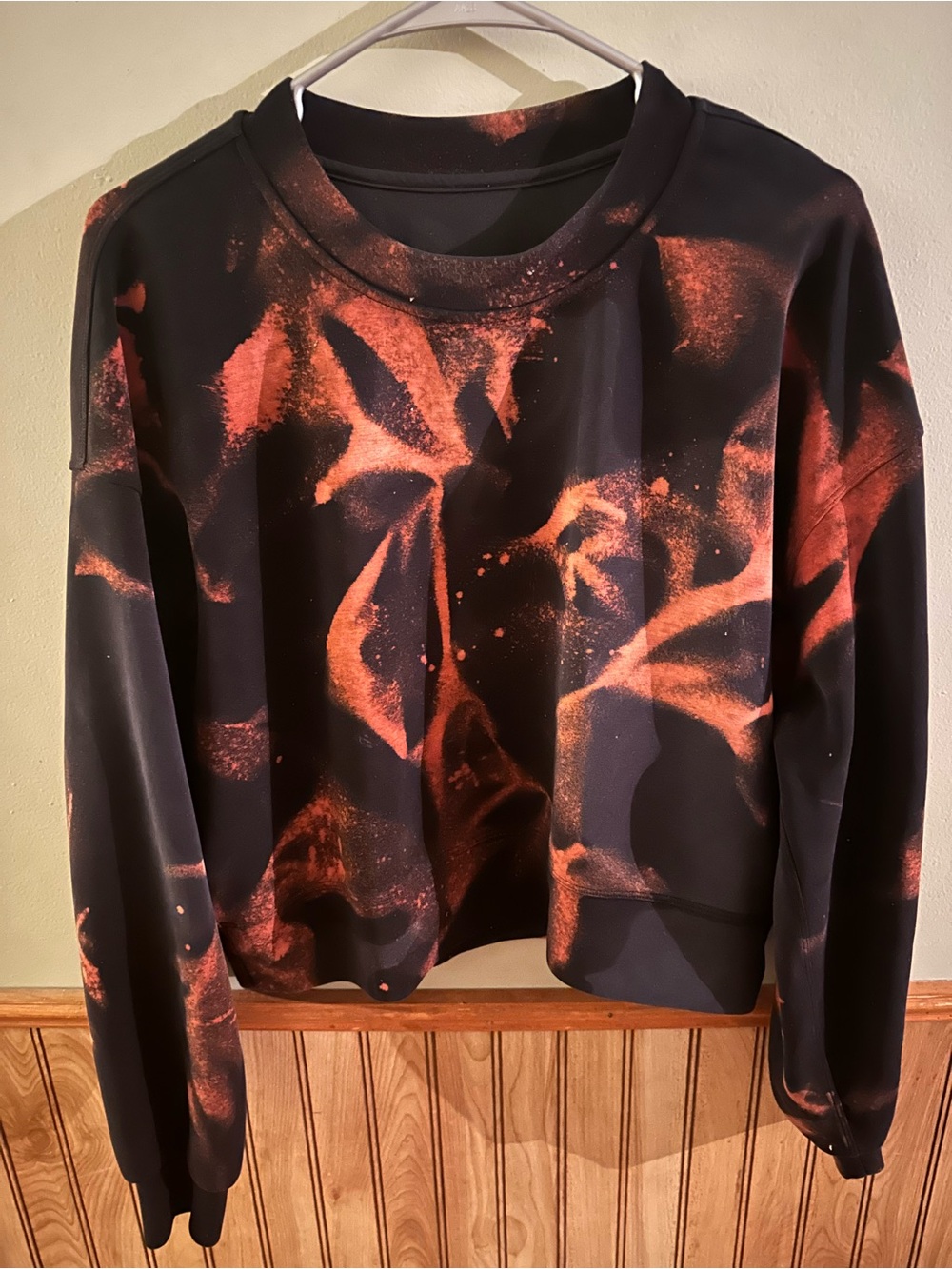 Lululemon Softstreme Crew | Custom Hand Bleached | OOAK | Black